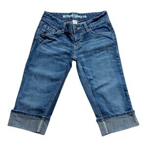 Women's Mossimo Denim Capris, Size 1 Fit 6, Blue, Cuffed
